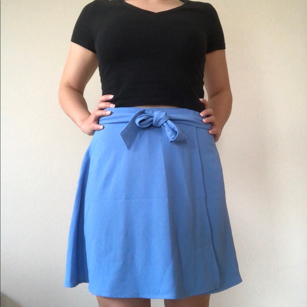 Wrap mini crepe skirt